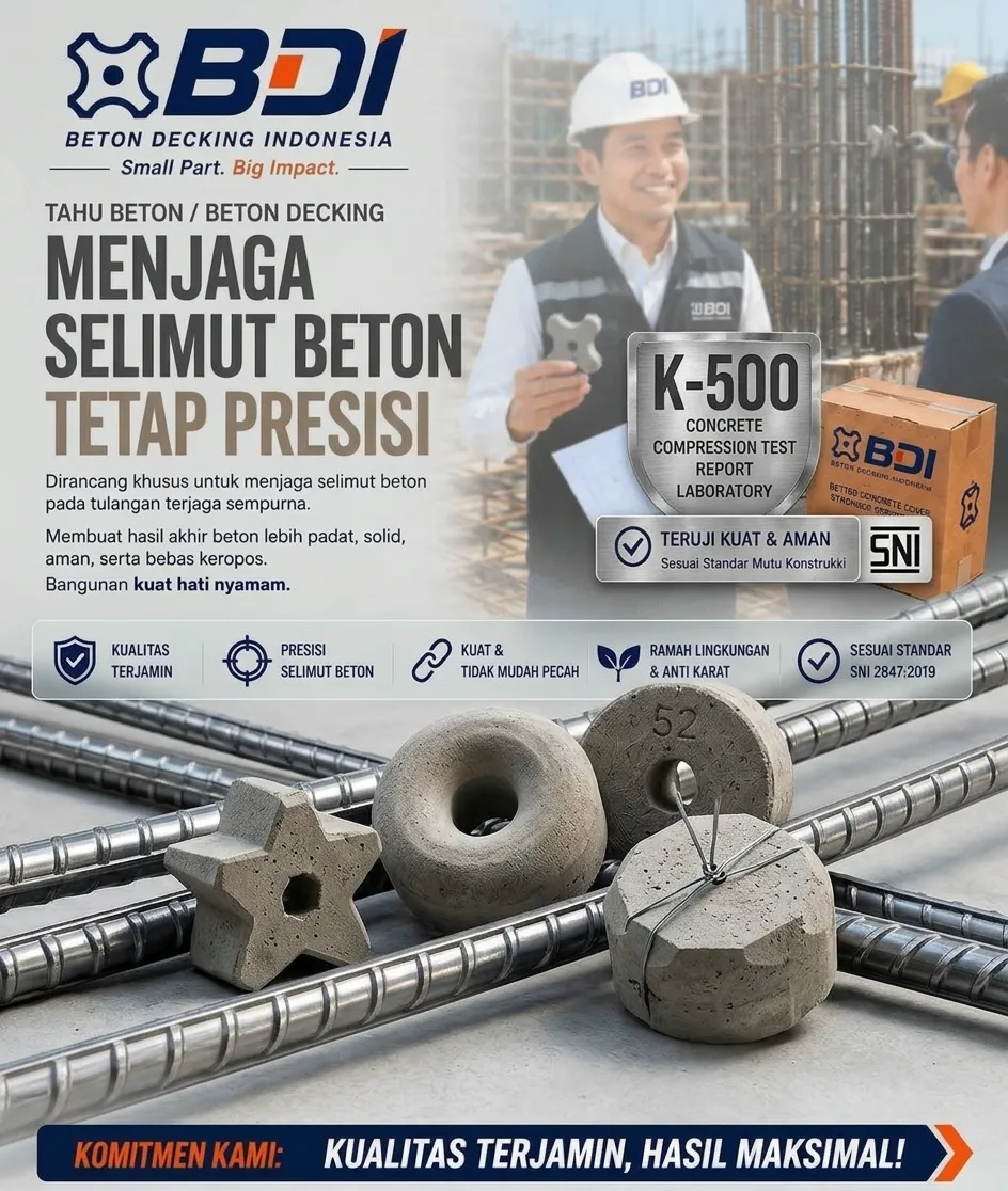 Pengadaan Beton Decking (Tahu Beton) K-500 di Kabupaten Kupang: Panduan Spesifikasi, Harga, dan Supplier Terpercaya