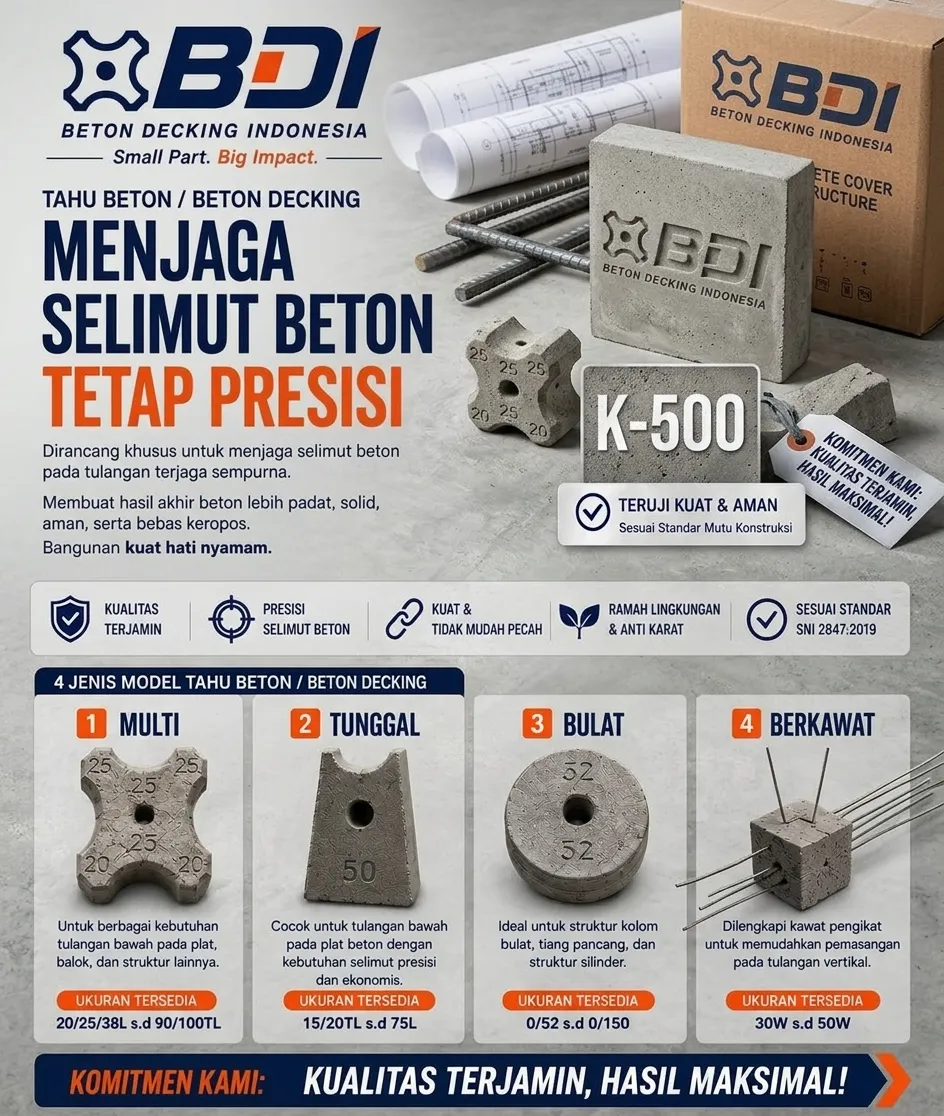Rahasia Struktur Kokoh! Panduan Pengadaan Beton Decking atau Tahu Beton K-500 Di Kabupaten Sumbawa