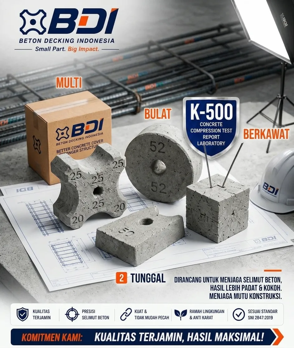 Panduan Lengkap Pengadaan Beton Decking (Tahu Beton) K-500 di Kabupaten Mappi: Spesifikasi, Logistik, dan Standar Mutu