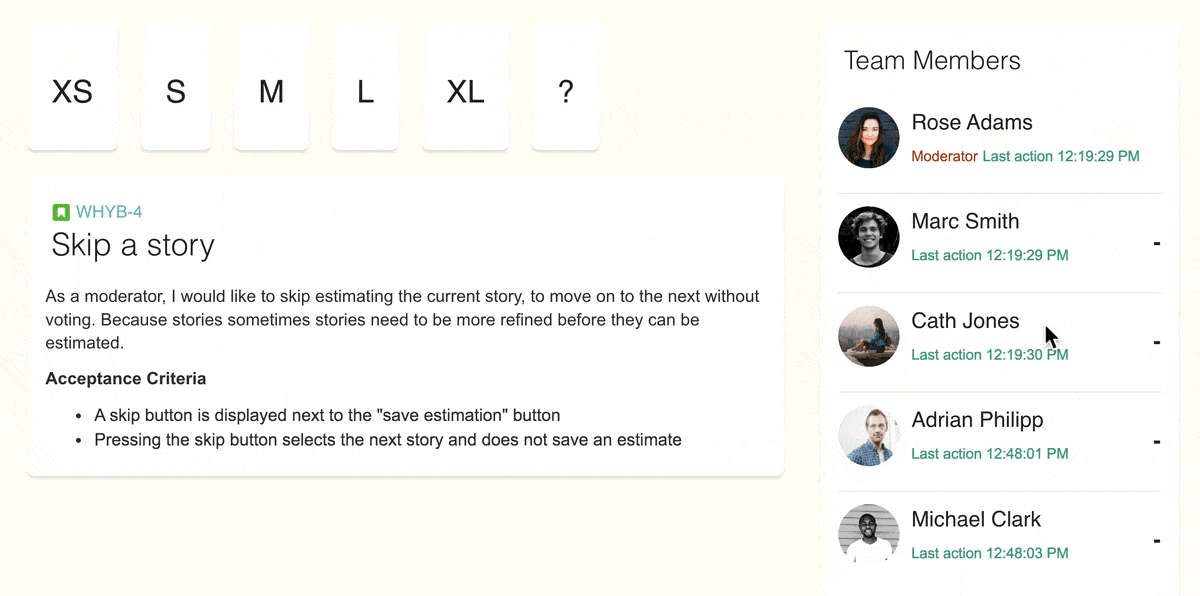 Screenshot estimating stories