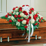 Red & White Mixed Half Casket Cover