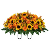 "Harvest of Memories" Sunflower & Mum (Silk Cemetery Flowers)