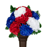 Red White and Blue Carnation (Silk Mausoleum Flowers)