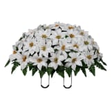 White Poinsettia Saddle (Silk Cemetery Flowers)