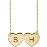 Engravable Double Heart Necklace Center