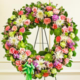 Multicolor Pastel Mixed Flower Wreath