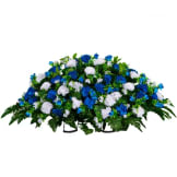 Blue and White Mums (Silk Cemetery Flowers)