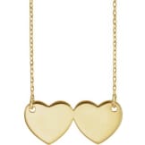 Engravable Double Heart Necklace Center