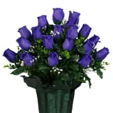 Purple Rose Buds (Silk Cemetery Flowers)