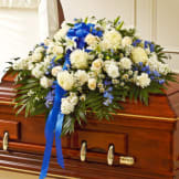 Blue & White Mixed Half Casket Cover