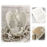 "Sending You an Angel" Statue Candle Holder with LED Candle to Express Sympathy