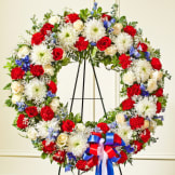 Red, White & Blue Standing Wreath