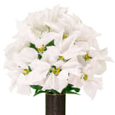 White Poinsettia (Silk Cemetery Flowers)