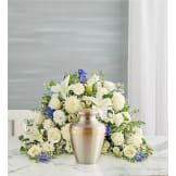 Crescent Cremation Arrangement - Blue and White