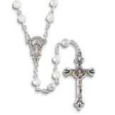 Clear Glass and Silver Tone Memorial Rosary