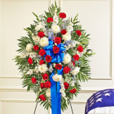 Red, White & Blue Sympathy Standing Spray