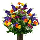 Purple Violet Yellow Wildflower Mix (Silk Cemetery Flowers)