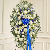 Blue & White Sympathy Standing Spray