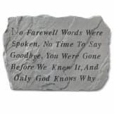 Garden Accent Stone - 'No farewell words were spoken'