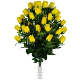 Yellow Rose Buds (Silk Cemetery Flowers)