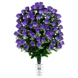 Purple Sweetheart Rose (Silk Cemetery Flowers)