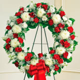 Red & White Standing Wreath