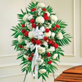 Red & White Sympathy Standing Spray