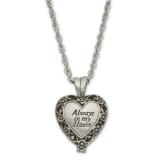 "Always in My Heart" Antiqued Heart Locket Memorial