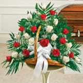 Red & White Rose Fireside Basket