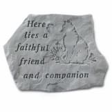 Garden Accent Stone- Here lies a faithful…w/cat