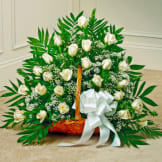 White Rose Fireside Basket