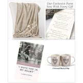 "I Have You In My Heart" Sympathy Gift Blanket Set For Loss of a Loved One-Embroidered Plush Throw, Grief Journal, and Mug