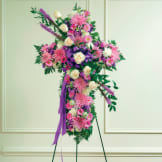 Lavender & White Mixed Standing Cross