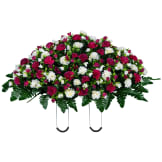 Beauty and Cream Mums (Silk Cemetery Flowers)