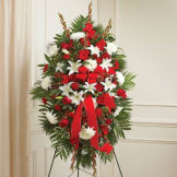 Sympathy Standing Spray in Christmas Colors