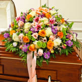 Multicolor Pastel Mixed Flower Half Casket Cover