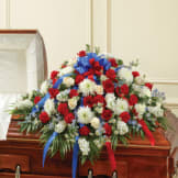 Red, White & Blue Half Casket Cover