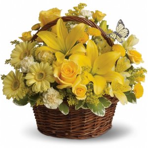 Basket Full of Wishes flower arrangement