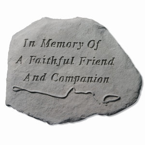 Garden Accent Stone - In Memory of.../empty leash &amp; collar