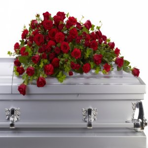 Red Rose Reverence Casket Spray flower arrangement