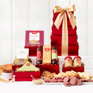 Mouthwatering Meat and Cheese Gift Tower