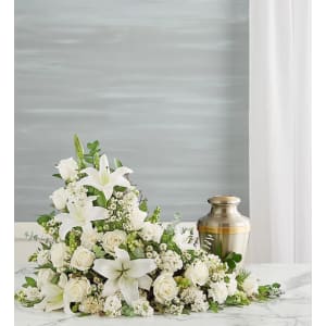 Asymetrical Cremation Arrangement- All White