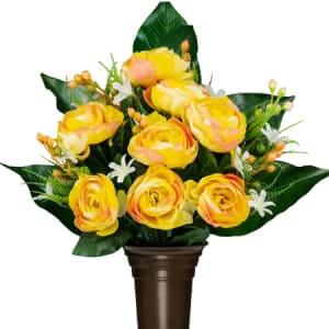 Yellow Ranunculus (Silk Mausoleum Flowers)