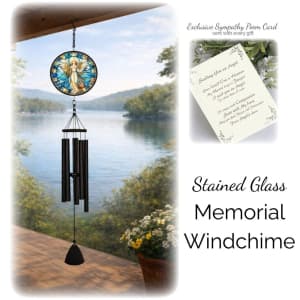 "On Angel's Wings" Sympathy Gift Wind Chime to Send for Funeral Or Memorial