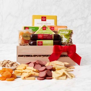 Meat & Cheese Wooden Gift Crate