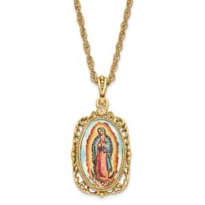 Our Lady of Guadalupe 24" Enameled Necklace