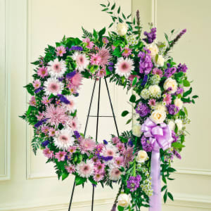 Lavender & White Standing Wreath