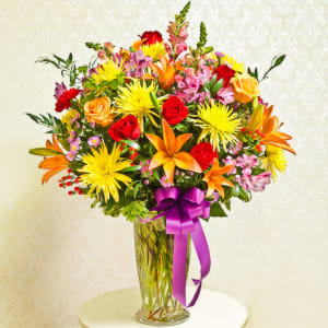 Multicolor Bright Large Sympathy Vase Arrangement