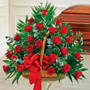 Red Rose Fireside Basket