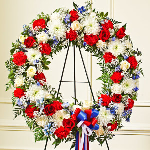 Red, White & Blue Standing Wreath